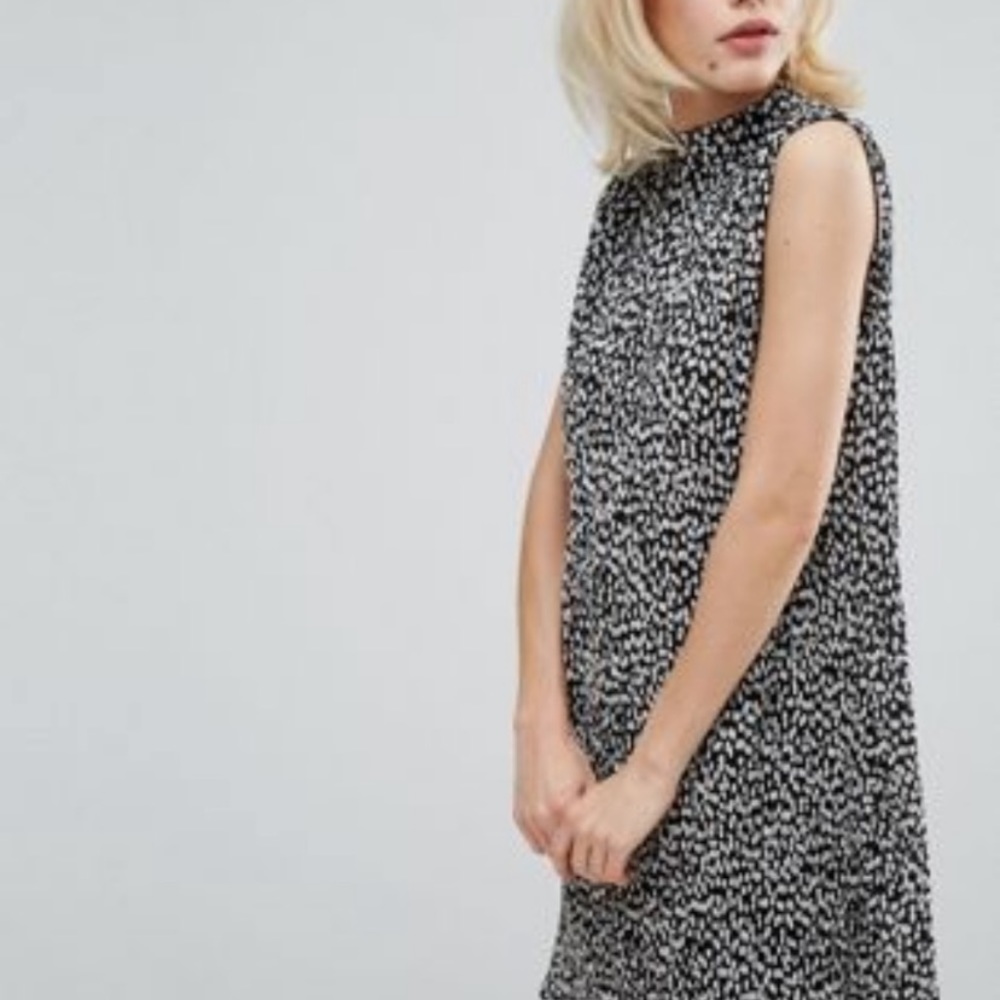Fashion Union Pleated Mock Neck Dress
